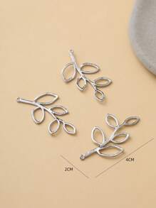 3 Cái/bộ Phong Cách Kỳ Nghỉ Mặt Dây Chuyền Lá Rỗng Để Làm Trang Sức Tự Làm - Bạc - Xem 3