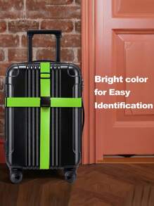 4入組行李背帶適用於手提箱旅行皮帶帶搭扣可調節,手提箱扣飾背帶,手提箱腰帶,帶快釋放配件適合旅行適合女士男士 - 綠色 - 查看 2