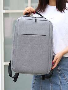 Mochila multifuncional de gran capacidad para hombres, para viajes, escuela, portátil, mochila para acampar - Gris - Ver 2