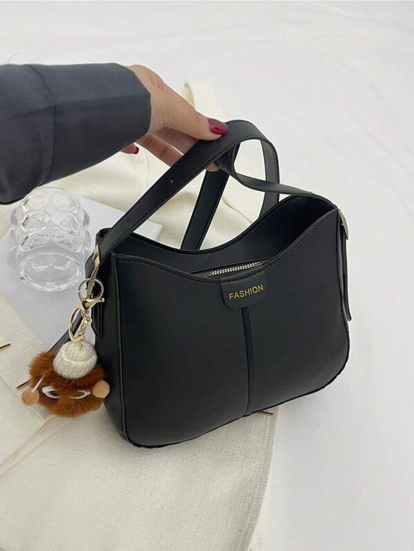 Large Capacity Women Shoulder Bag Water Bucket Handbag Crossbody Bag Elf Pendant Accessory Casual Bag