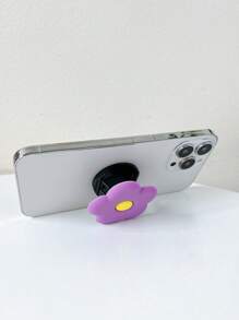 Flower Design Stand-out Phone Grip Holder - Purple - View 1