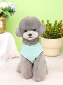 1入組兔子貼布裝飾寵物背心適用於狗狗和貓適合夏天 - 綠色 - 查看 3