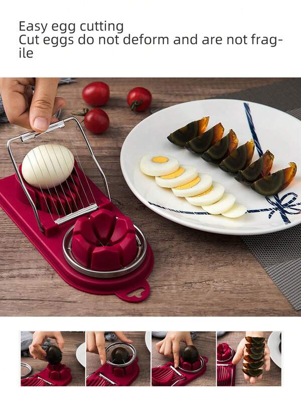 1pc Plastic Egg Slicer, Modernist Multifunctional Egg Cutter For