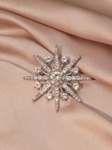 1 Kim Loại Mặt Trời Bông Tuyết Hình Kim Cương Giả Trang Trí Cài Áo Cho Bữa Tiệc Và Quà Tặng - Bạc - Xem 1