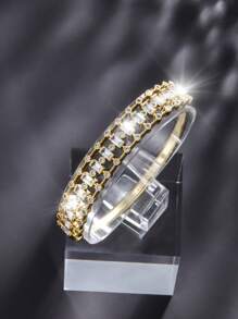 1 Vòng tay đá quý tổng hợp đá Cubic Zirconia thời trang dành cho nữ - trắng - Xem 2