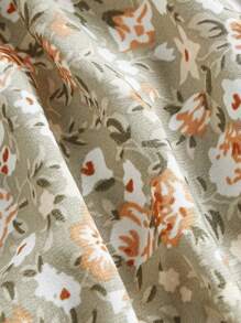 SHEIN MOD Top tank con estampado floral pecho con fruncido fruncido - Multicolor - Ver 4