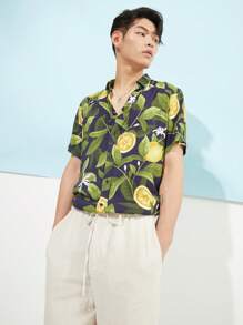 Áo sơ mi Nam Nút phía trước Rau quả Boho - Nhiều màu - Xem 1