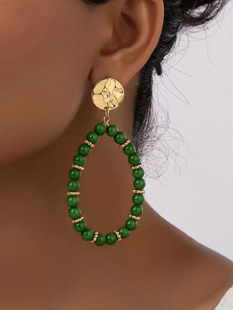 Bông tai lủng lẳng - màu xanh lá - Xem 1