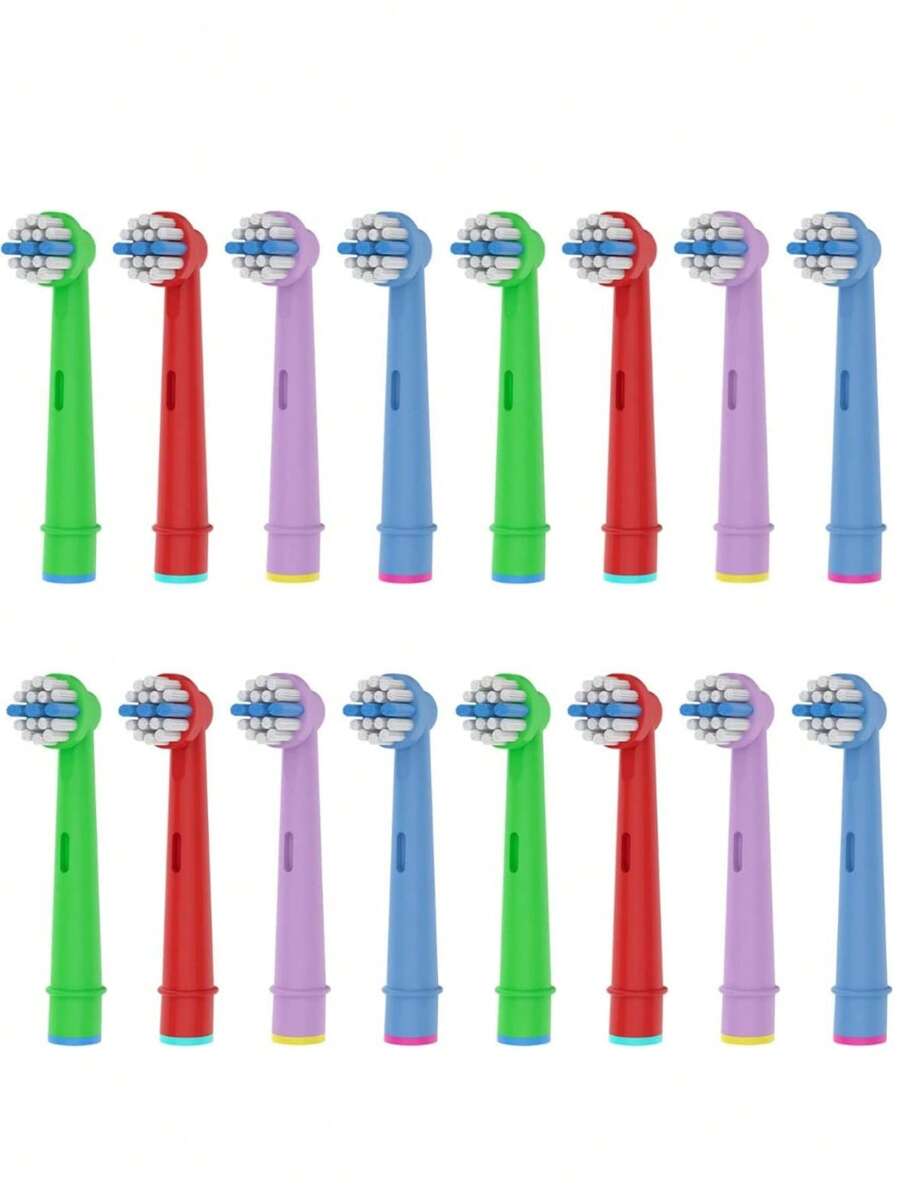 16pcs/set Kids Toothbrush Heads Compatible With Oral B Kids Electric Toothbrush - White - View 1
