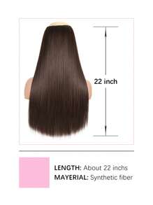 One Piece Five-Clips Straight Synthetic Hair Extension - Brown - View 5