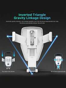 10W ABS Car Wireless Fast Charger Phone Holder - White - View 3