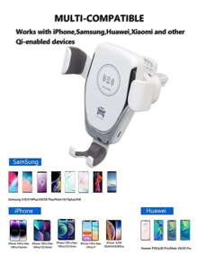 10W ABS Car Wireless Fast Charger Phone Holder - White - View 10