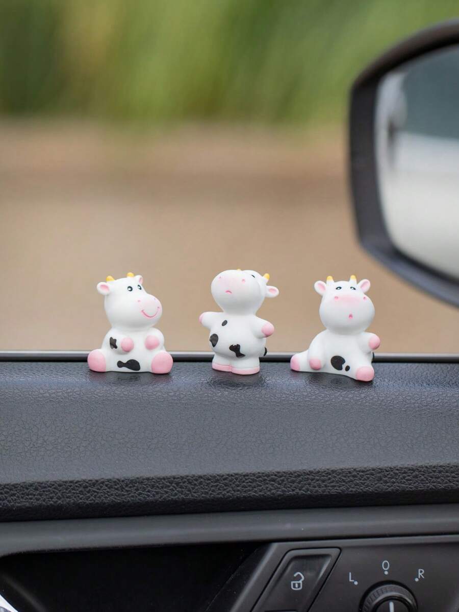 Aazon.co: 8Pcs Cute Cow Car Dashboard Ornaents - Vehicle Rear View Irror/Dashboard - View #11