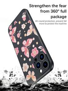 1 pieza anticaída pantalla protección de la privacidad Película templada & 1 pieza con patrón de mariposa Funda para móvil - transparente - Ver 7