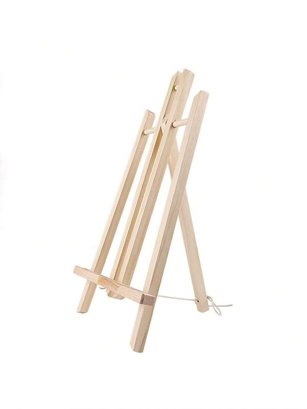 1pc Solid Color Wooden Easel, Simple Multipurpose Desktop Easel For
