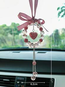 1pc Glass Pendant Car Hanging Ornament - Pink - View 3