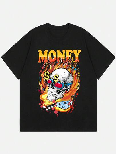 Street Life Guys Skull & Letter Graphic Tee