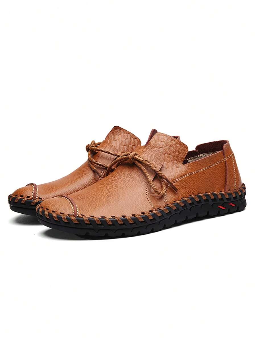 Giày công sở màu nâu dành cho nam, Chi tiết khâu ren Thiết kế giày thủ công - màu nâu - Xem 1