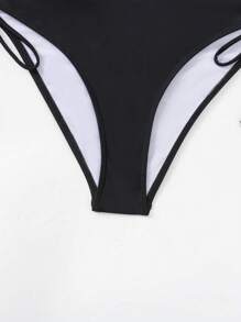 Swim Mod 女士夏季沙滩泳衣花卉印花抽绳侧比基尼套装，度假比基尼