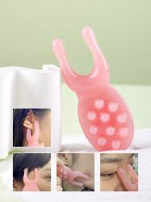 Resin Nose Massager, 1pc Trigger Point Gua Sha Board, Massage Tool For Face Nose Head Hand Ear - Pink - View 1