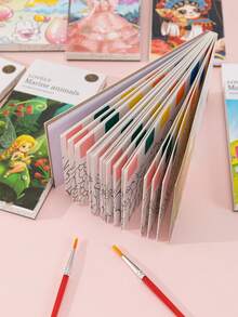 1入組卡通熊貓圖案著色書可愛易畫兒童著色書繪畫 - 彩色 - 查看 2