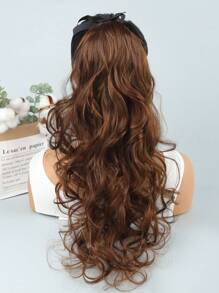 Light Brown Band Ponytail Curly Synthetic Hair Extension - Brown - View 1