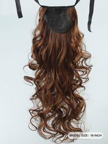Light Brown Band Ponytail Curly Synthetic Hair Extension - Brown - View 2