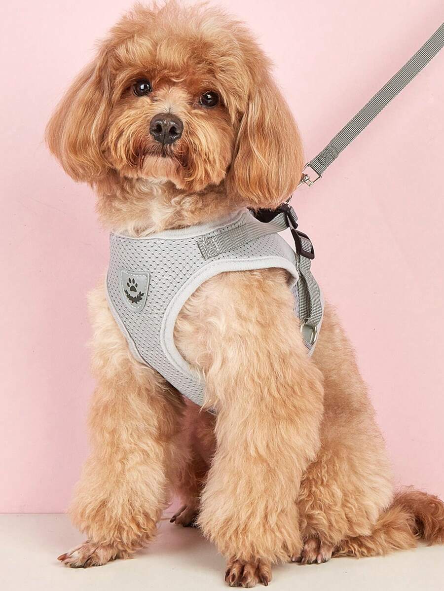 1 Miếng Phong cách mới Thú cưng Áo vest Kiểu Xích chó Với Phản chiếu Ngực & Trở lại Dây đeo , Thích hợp Đối với Teddy Và ( Sản phẩm Là Nhỏ bé In Kích thước , Đến Chọn 1-2 Kích thước Đối với ) - Xám - Xem 1