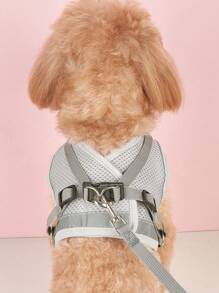 1 Miếng Phong cách mới Thú cưng Áo vest Kiểu Xích chó Với Phản chiếu Ngực & Trở lại Dây đeo , Thích hợp Đối với Teddy Và ( Sản phẩm Là Nhỏ bé In Kích thước , Đến Chọn 1-2 Kích thước Đối với ) - Xám - Xem 6