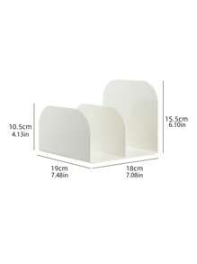 1pc Clear Decorative Bookend, Simple Multi-purpose Desktop Bookend For Office, School, Student, Book Storage - Clear - View 3