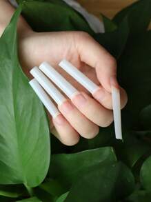 500入瓶自然色彩指甲藝術貼片NO-C半覆蓋XXL人造指甲套裝，家庭指甲沙龍貼片假指甲用品，美甲工具 - 無色 - 查看 5