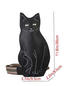 Mini Cartoon Cat Design Túi mới lạ Dễ thương - màu đen - Xem 4