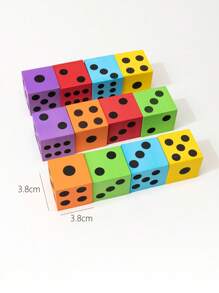 1套混合彩色圓點EVA泡沫骰子簡單多功能方塊適合兒童積木益智 - 彩色 - 查看 2