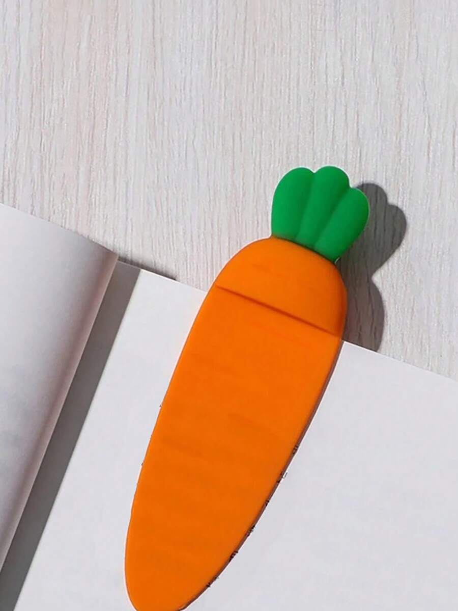 1入組胡蘿蔔形書籤用於讀書創意多用途書籤 - 橘色 - 查看 1