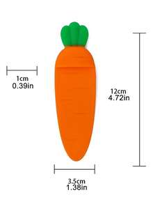 1入組胡蘿蔔形書籤用於讀書創意多用途書籤 - 橘色 - 查看 4