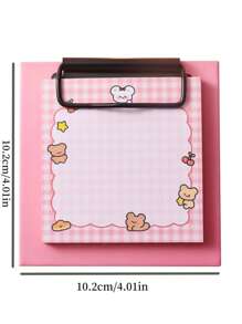 1入組卡通貓圖案迷你記事本帶剪貼板可愛多用途可寫記事本適合辦公室、學生 - 紫色 - 查看 5