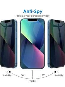 2 片手機螢幕隱私保護強化膜相容 iPhone15/15Plus/15Pro/15Promax - 黑色 - 查看 3