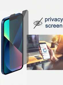 2 片手機螢幕隱私保護強化膜相容 iPhone15/15Plus/15Pro/15Promax - 黑色 - 查看 5