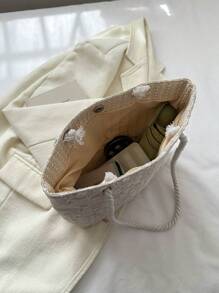 女士大容量编织单肩手提包