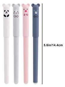 12入組卡通熊裝飾凝膠可愛可消除便攜中性筆適用於寫作 - 藍色 - 查看 2