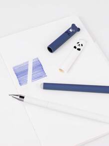 12入組卡通熊裝飾凝膠可愛可消除便攜中性筆適用於寫作 - 藍色 - 查看 6