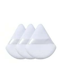 Soft Triangle Powder Face Powder For Loose Powder, Mineral Powder, Body Powder, Cosmetic Velvet, Foundation, Beauty And Makeup Puffs - White - View 1