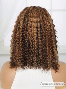 卷波浪波波頭13X4X1T型蕾絲假髮短卷假髮頭髮替代品假髮適合女士顏色 - S4/27 - 查看 4