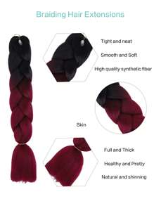Ombre Jumbo Braiding Hair Extensions 24 Inch High Temperature Synthetic Fiber Hair Extensions For Box Braids Braiding Hair - Multicolor - View 6
