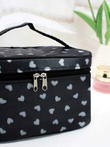 1件多色心形，便攜時尚旅行化妝包，女士女孩儲物化妝品組織者化妝盒 - 彩色 - 查看 5
