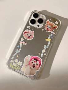 Dog Pattern Mirror Phone Case - Multicolor - View 7