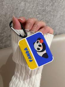 Vỏ PU họa tiết gấu trúc hoạt hình tương thích với AirPods - Nhiều màu - Xem 1