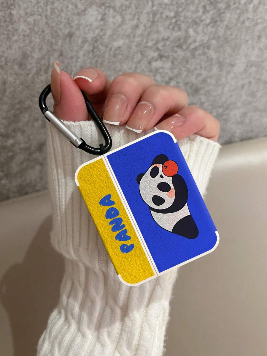 Vỏ PU họa tiết gấu trúc hoạt hình tương thích với AirPods - Nhiều màu - Xem 1