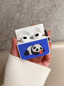 Vỏ PU họa tiết gấu trúc hoạt hình tương thích với AirPods - Nhiều màu - Xem 3