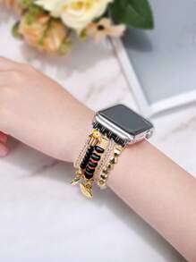 时尚埃及风格 LOVE 吊坠流苏串珠表带，兼容 Apple Watch Ultra Gen 2 & 1、SE 和 Series 1-10，尺寸 38-49 毫米 - 情人节和毕业礼物的完美之选 - 彩色 - 查看 2